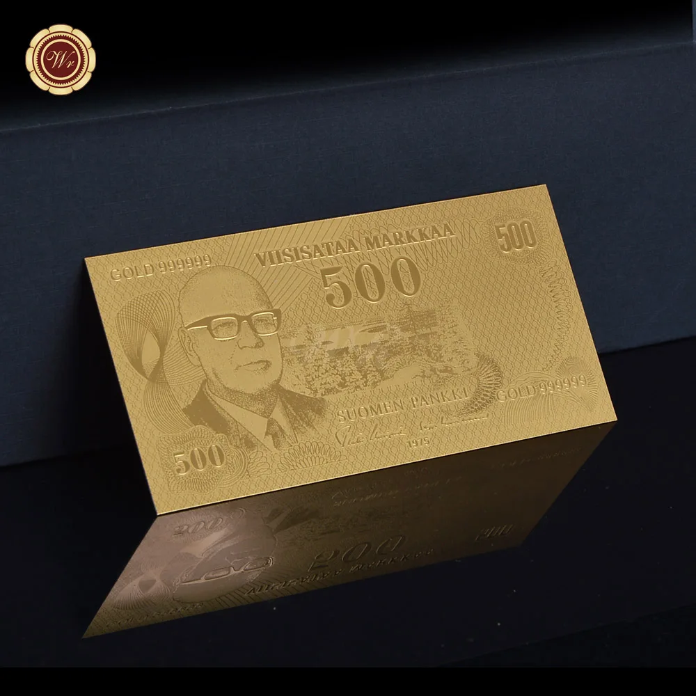 Placcato Oro Finlandia 500 Banconote Word Currency Fake Money Bank Note Prop Money Souvenir Regalo Aziendale Per La Raccolta