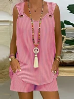Plus Size Summer striped lady suit - Image 3