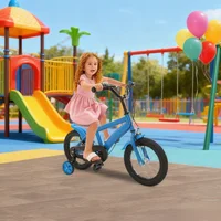 Vélo pour enfants de 14 pouces-vélo d'apprentissage pour enfants pour débutants, vélo manuel pour enfants à hauteur de siège réglable bleu/noir 1