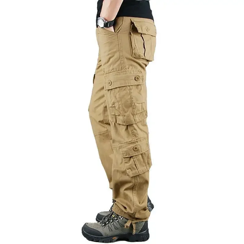 thumbnail image 1 of Pantalones multibolsillos ajustados con múltiples bolsillos, nuevos pantalones para hombre, pantalones cargo ajustados de calle de alta calidad para hombres, pantalones de estilo coreano, pantalones e, 1 of 5