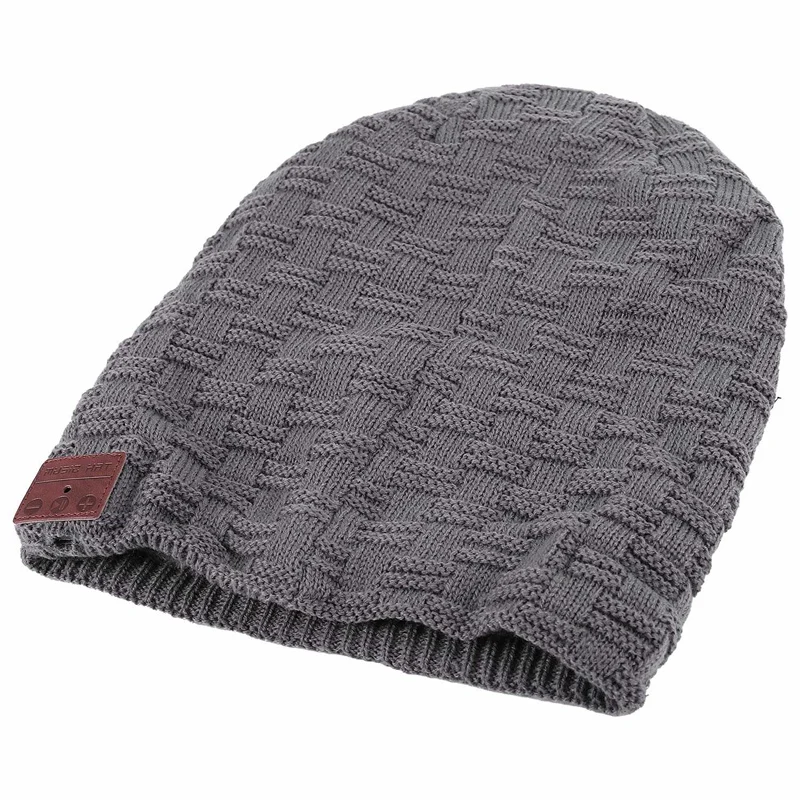 

Wireless Bluetooth V4.2 Beanie Knitted Plus Velvet Winter Plaid Hat Headset Speaker Mic Hand-Free Music Mp3 Magic Warm Smart Cap