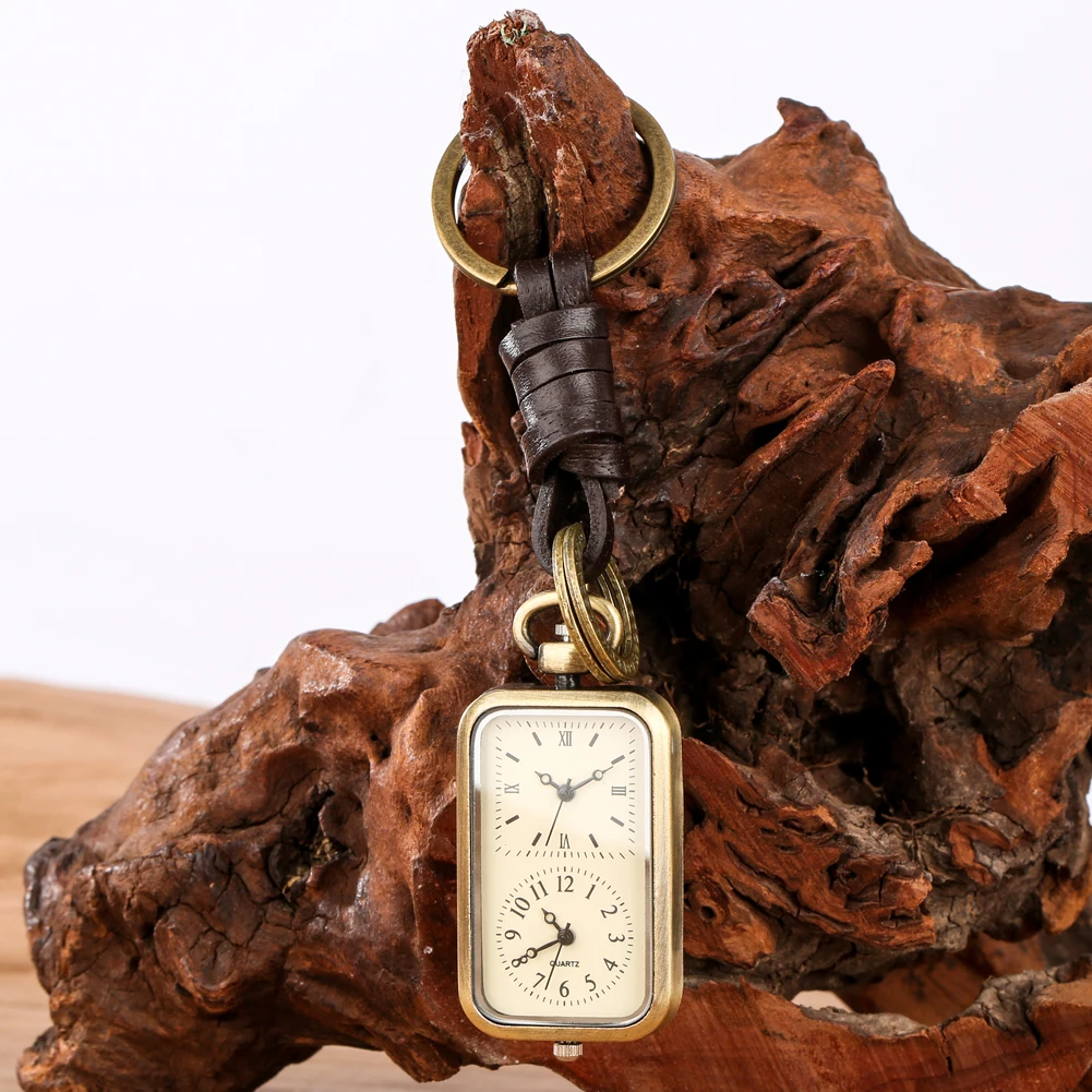 Tiny Cute Quartz Pocket Watch with Keyring Xmas Gifts For Kids Men Women Retro Antique Pendant Pocket Clock