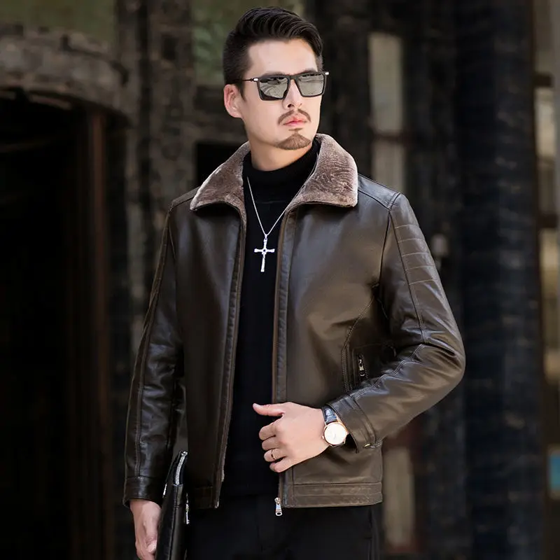 

2023 Brand Clothing Men's Autumn/Winter Casual Leather Jackets/Male Slim Fit Fashion Jackets/Men Coats Z45