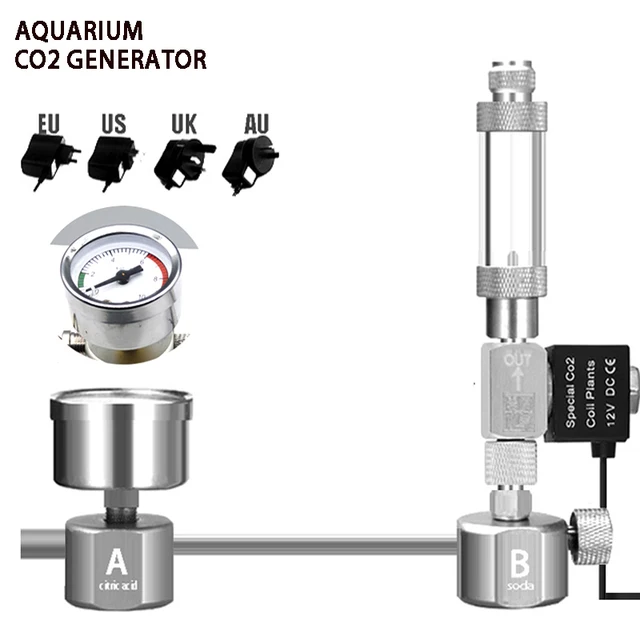 ZRDR Aquarium DIY CO2 generator system kit CO2 generator, bubble counter diffuser with solenoid valve,For / Aquatic plant growth 1