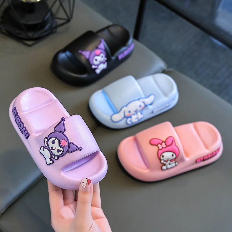 Sanrio Children's Slippers Summer Cute Cartoon Kuromi Boys and Girls Non Slip Soft Soled Indoors and Outdoors Beach Shoes 3
