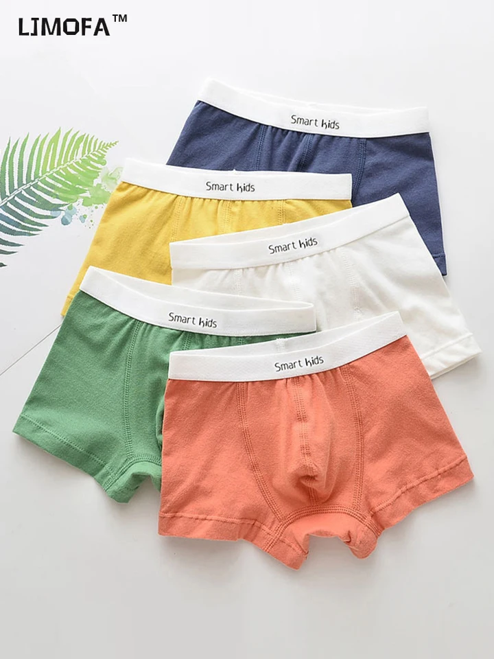 LJMOFA 5pcs 3-12T Cotton Boys Boxer Underpants Children's