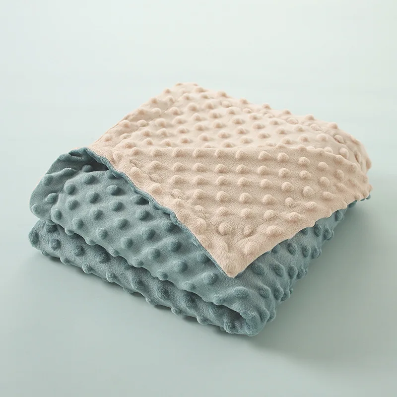 

Newborn Velvet Comforting Blanket Baby Double-layered Edge-pressed Baby Blanket Baby Quilt Cover Blanket Solid Color Quilt