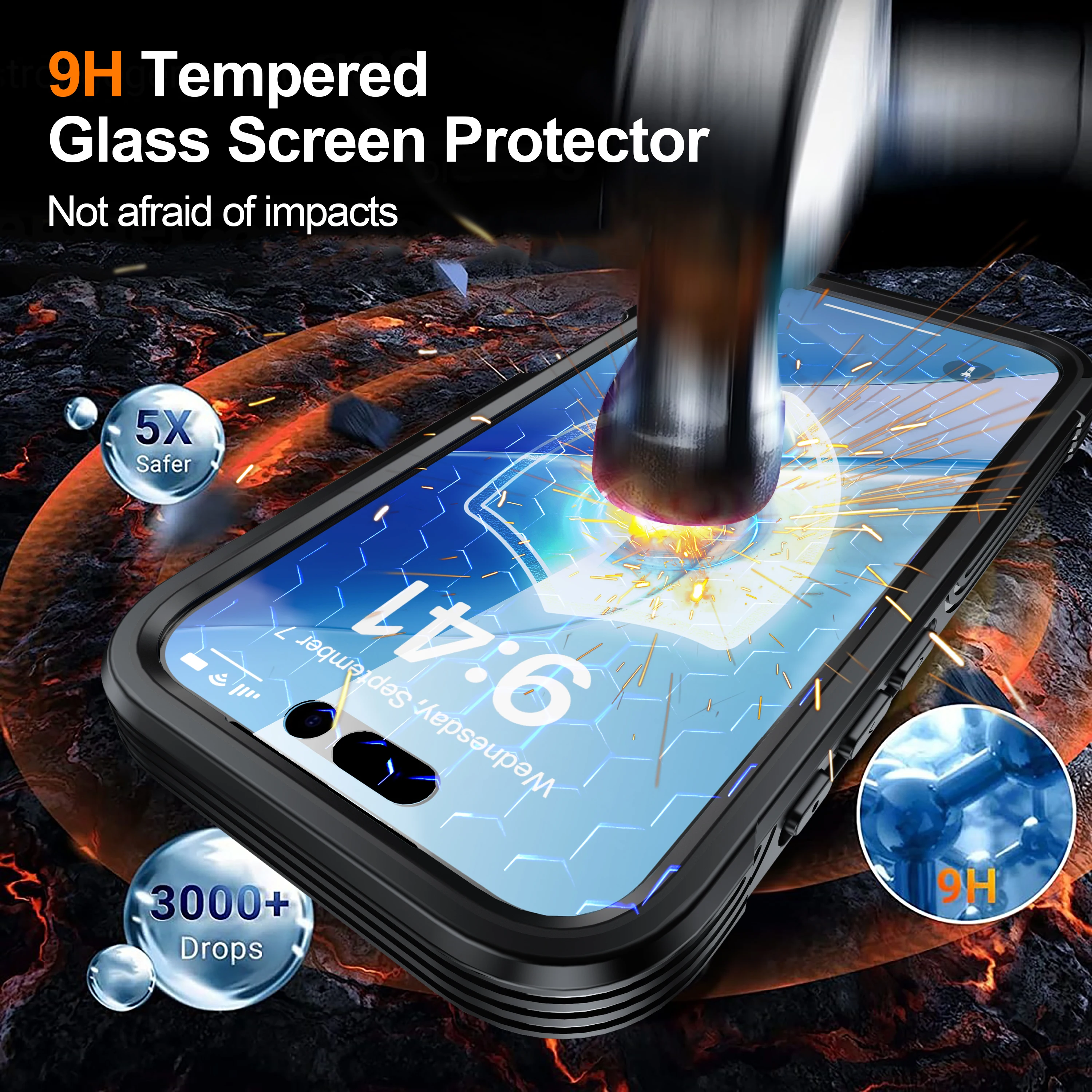 Crystal Clear 360° Full Protection Phone Case with Tempered Glass Front