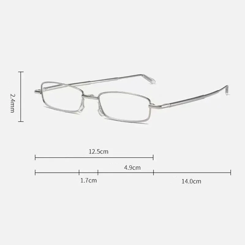 2024 Ultra Light HD Eyeglasses for Elderly Luxury Mini Folding Portable Reading Glasses Anti Blue Light Presbyopia Glasses 6