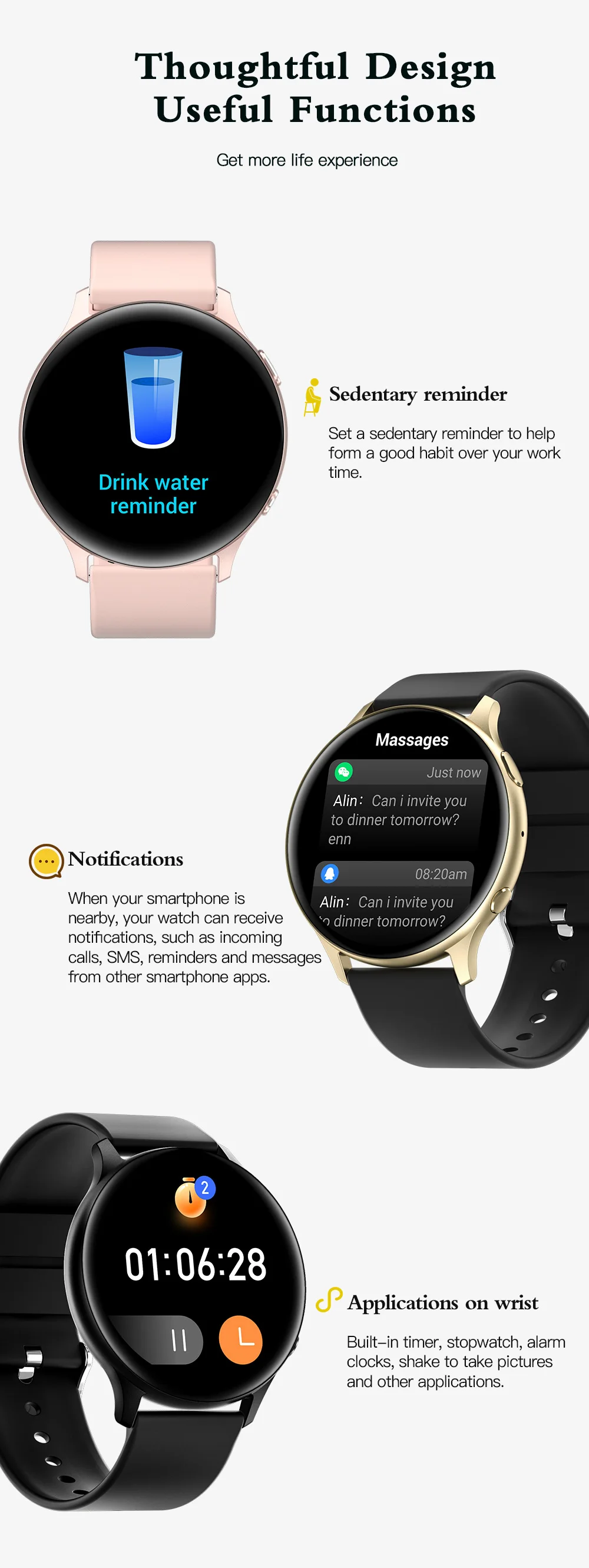 Unisex AI Voice Assistant Smart Watch