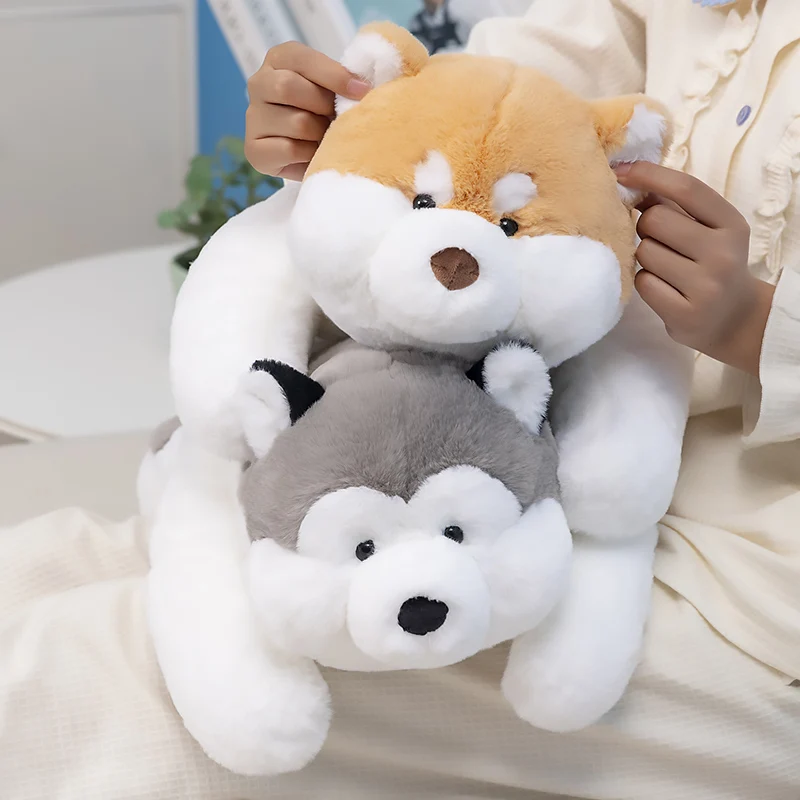 

55cm Cute Soft Stuffed Fat Cat Animal Rabbit Pig Sofa Cushion Husky Shiba Inu Dog Pillow Plush Toy Birthday Gift for Boys Girls