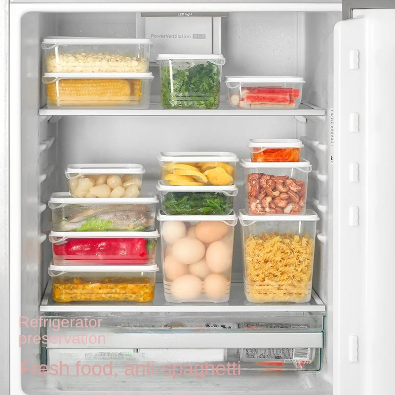 5Pcs Sealed Storage Box Fresh Keep Sealed Food Containers Fridge Organizer Fruit Meat Freezing Sealing Box Kitchen Storage Case 2