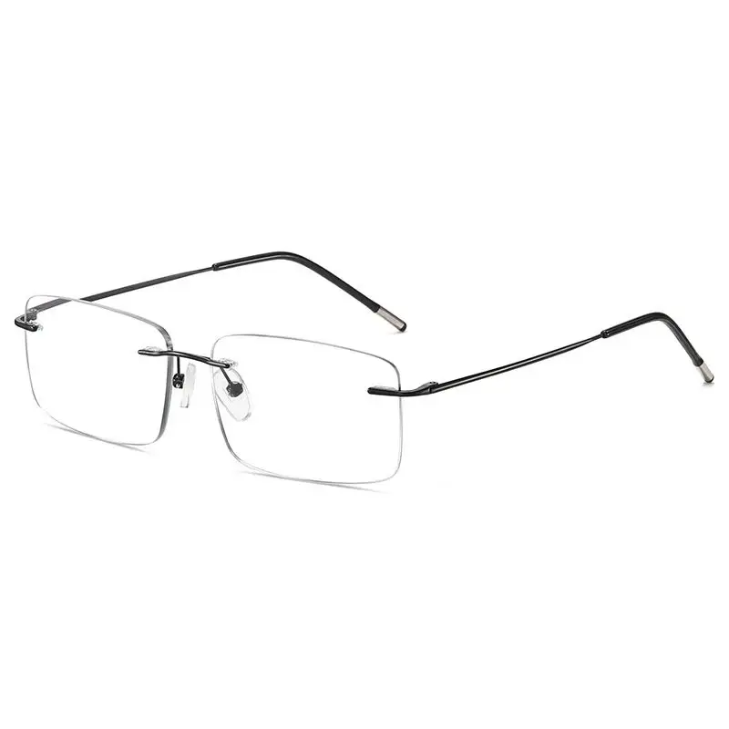 Ultraleichte Titan-Rahmen Randlose Progressive Multifokale Lesebrille für Männer und Frauen Anti-Blaulicht Presbyopie-Brille – Detail 11