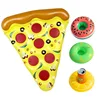 Summer Water Play Toys Inflatable Pizza Pool Float for Adults with 3 Cup Holders Inflatable Giant Pizza Slice Beach Party Toys 6