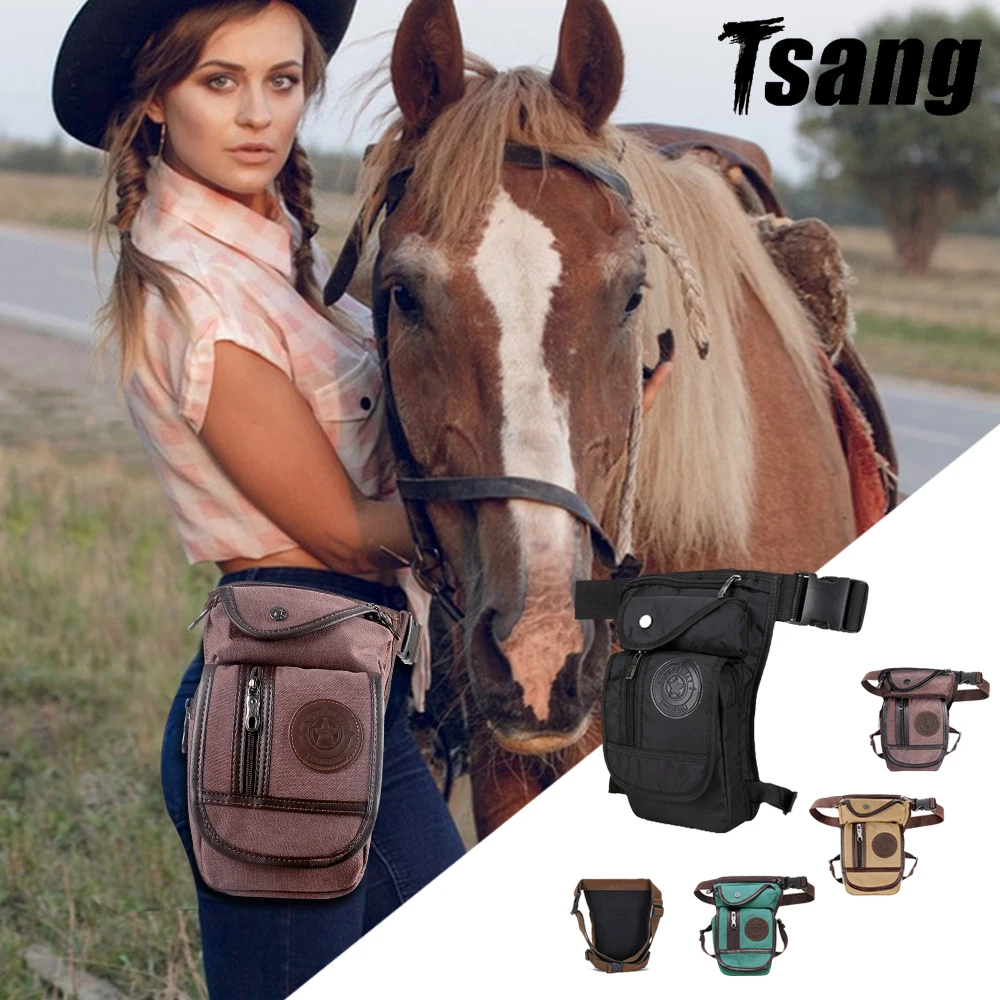 Horse Riding Bag Equestrian Drop Leg Portable Fanny Pack Waist Canvas Nylon Travel Trekking Motorcycle Riding Hip Bum Belt