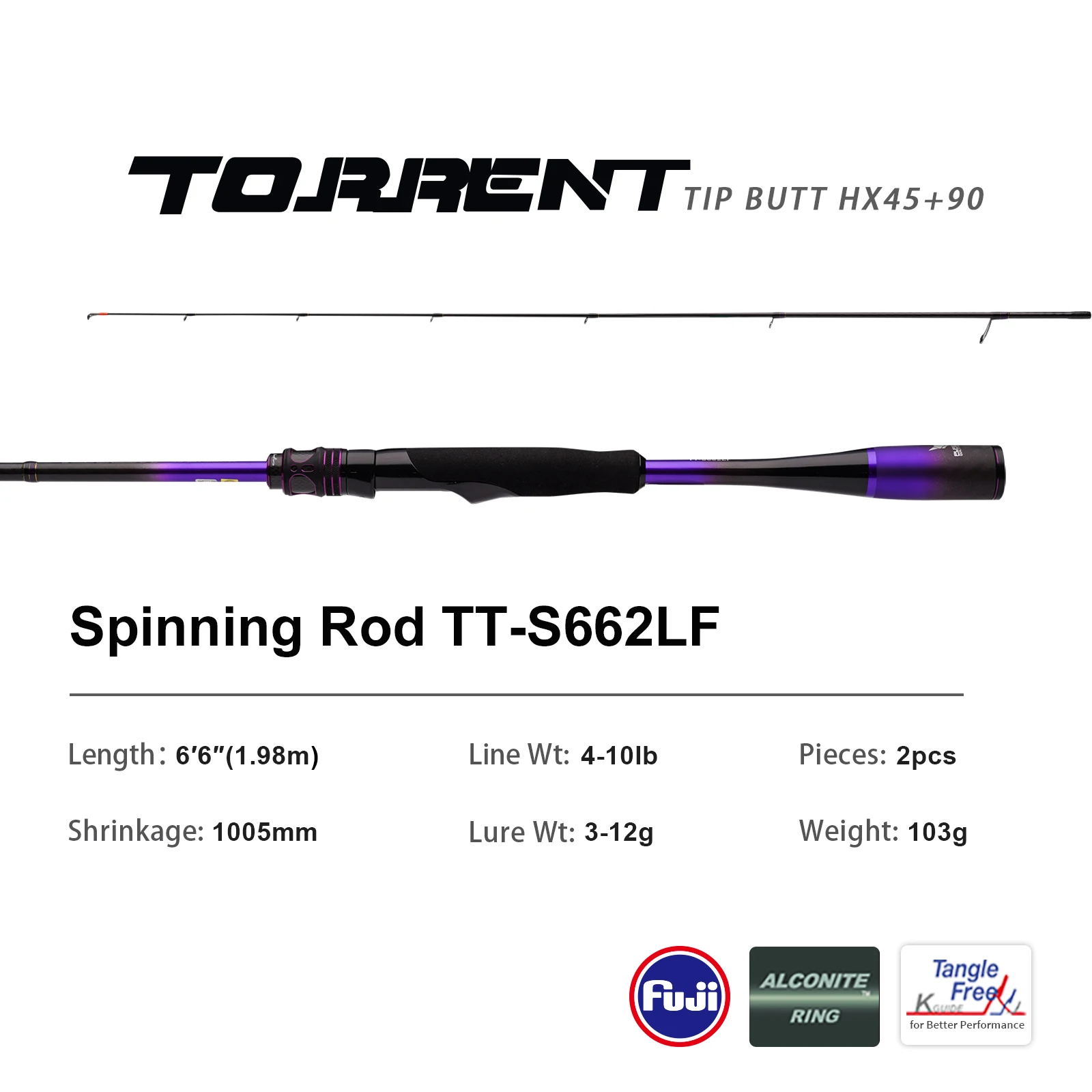 PURELURE TORRENT All Fuji General Lure Rod High Carbon Long