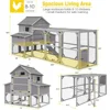 Chicken Coop Extra Large Chicken House for 8-10 Chickens, Outdoor Wooden Hen House Poultry Cage w/Two Nesting Boxes, Large Run 2