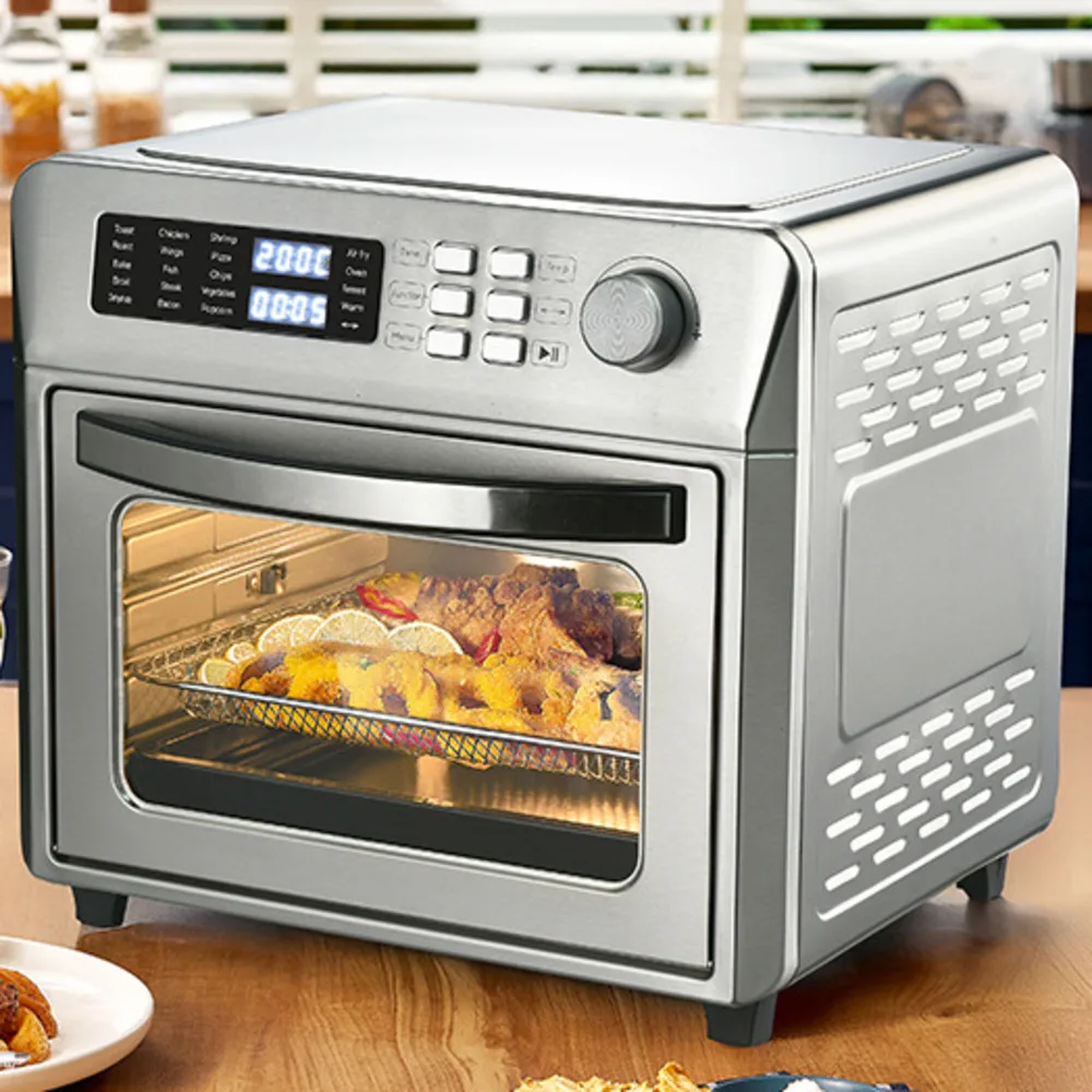 תנור טיגון דיגיטלי בריא ללא שמן ביתי עם נפח גדול של 26 ליטר, מתכת נירוסטה רב תכליתי חכם