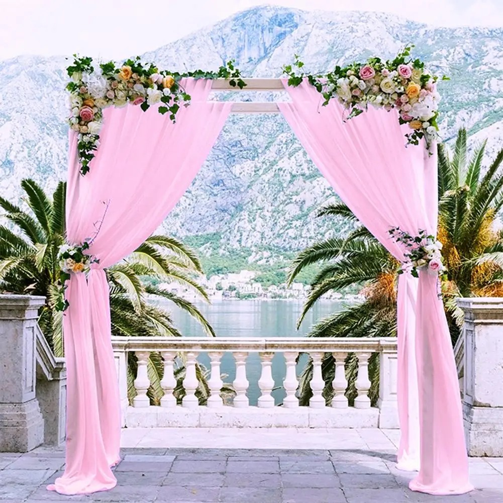 300/400/600cm Wedding Arch Drape Chiffon Curtain Drapery Tulle Draping Decoration For Ceremony Reception Banquets Wedding Supply