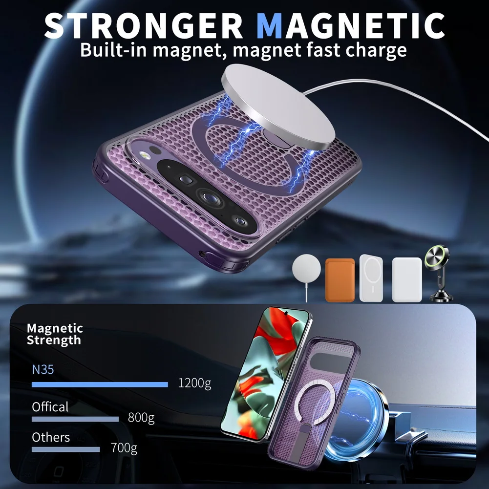 Honeycomb Cooling Stand Holder with Magnetic Ring - Armor Protective Case Cover