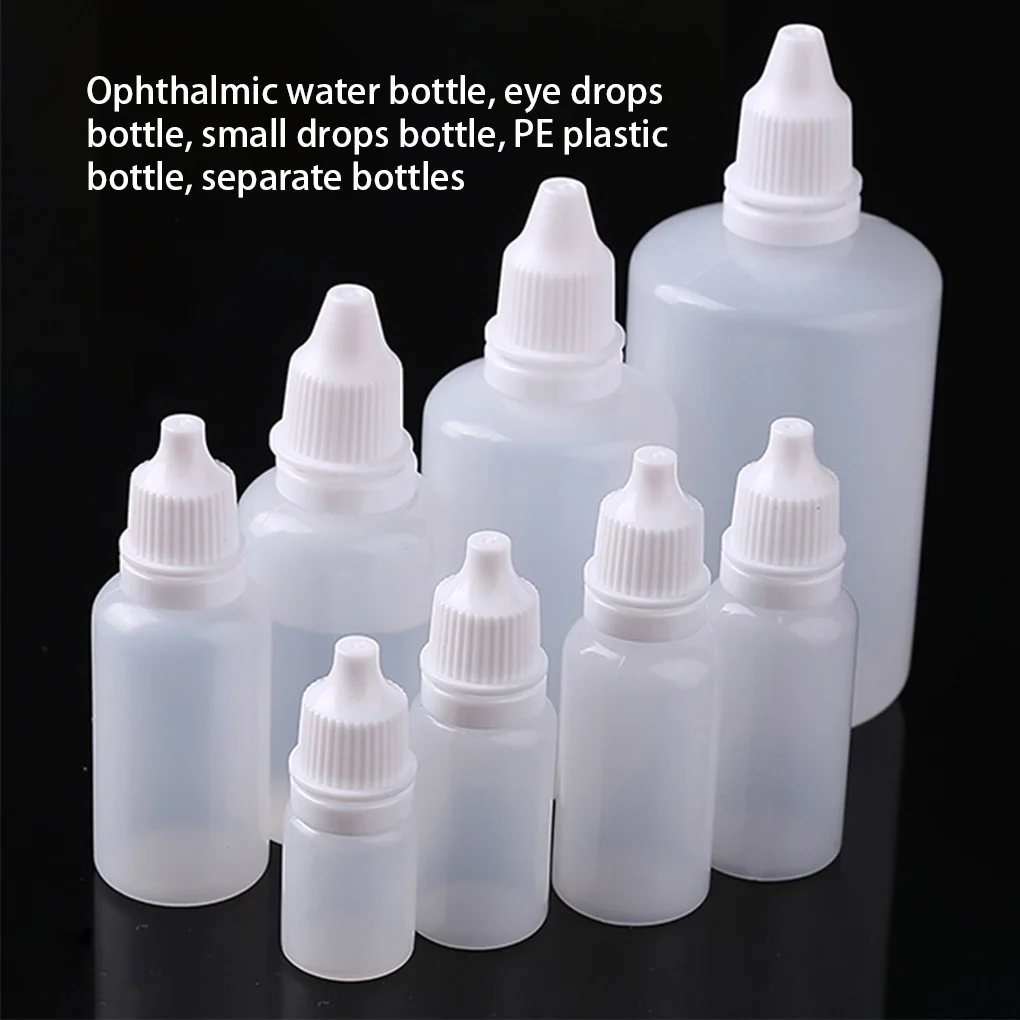 50PCS 10ML Wholesale Eyes Liquid Dropper Refillable Bottles Empty Plastic Squeezable Travel Paint Travel Essential Oil Container