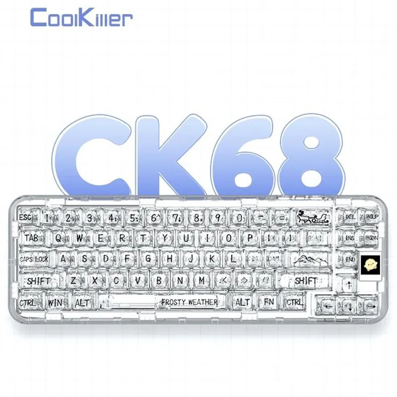 CoolKiller CK68 Tri-Modes Wireless Gasket Mechanical Keyboard RGB Backlit  Hot Swappable Gaming Keyboard With Aluminium Case