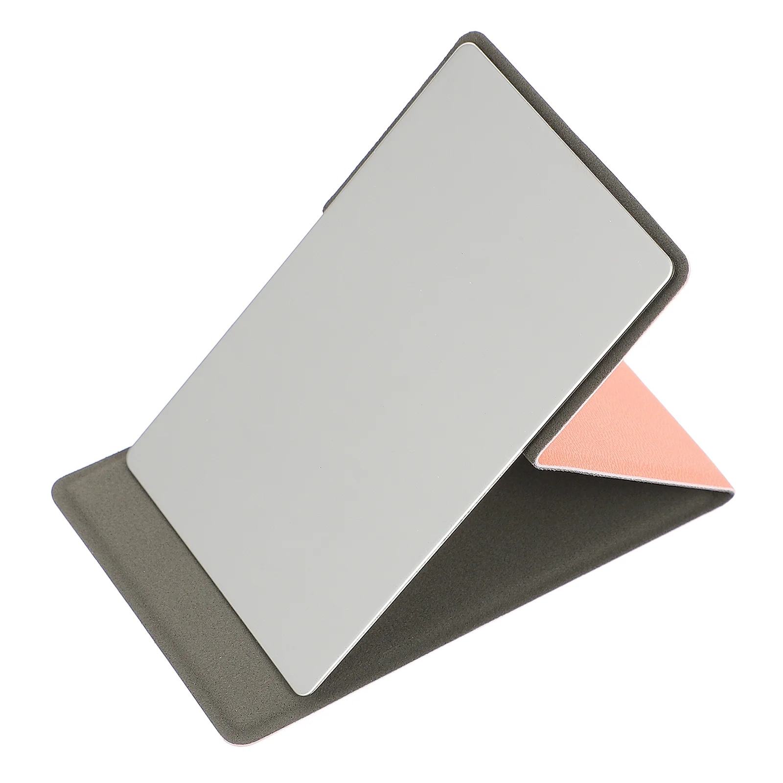 

1 Set Folding Makeup Mirror Stainless Steel PU Cover Portable Pocket Mirror