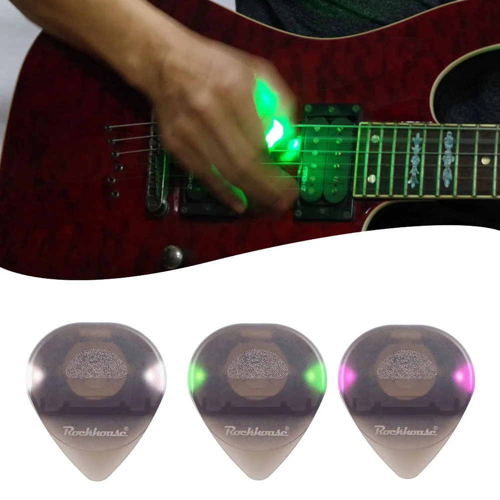 

Guitar LED Pick Shining Luminous Non-Slip Colored Light Guitar Picks Plectrum Instrument Glowing Plectrum Guitar Accessories