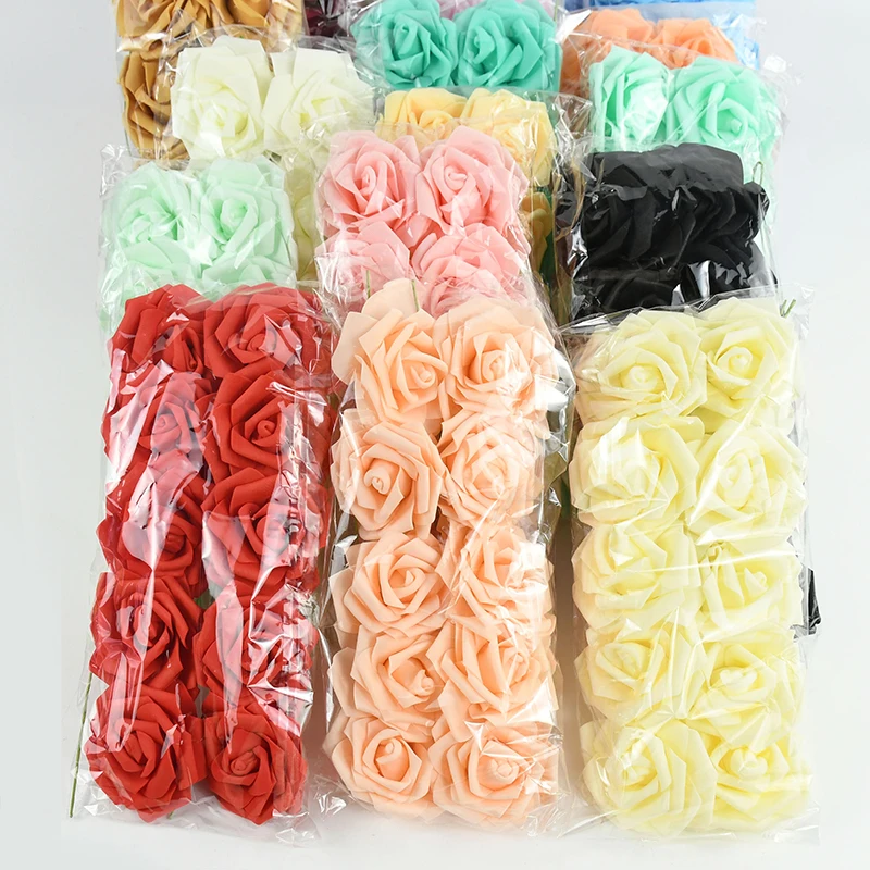 

Multi-color 20pcs Artificial Roses Flowers Home Garden Decor Party Wedding Valentine's Day Gift Bridal Bouquet Simulation Flower