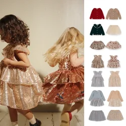 Girls Dress 2023 Fall And Winter Printing Fashion Christmas Girls Princess Dress Cotton Cute Half-body Dress Children's Clothing