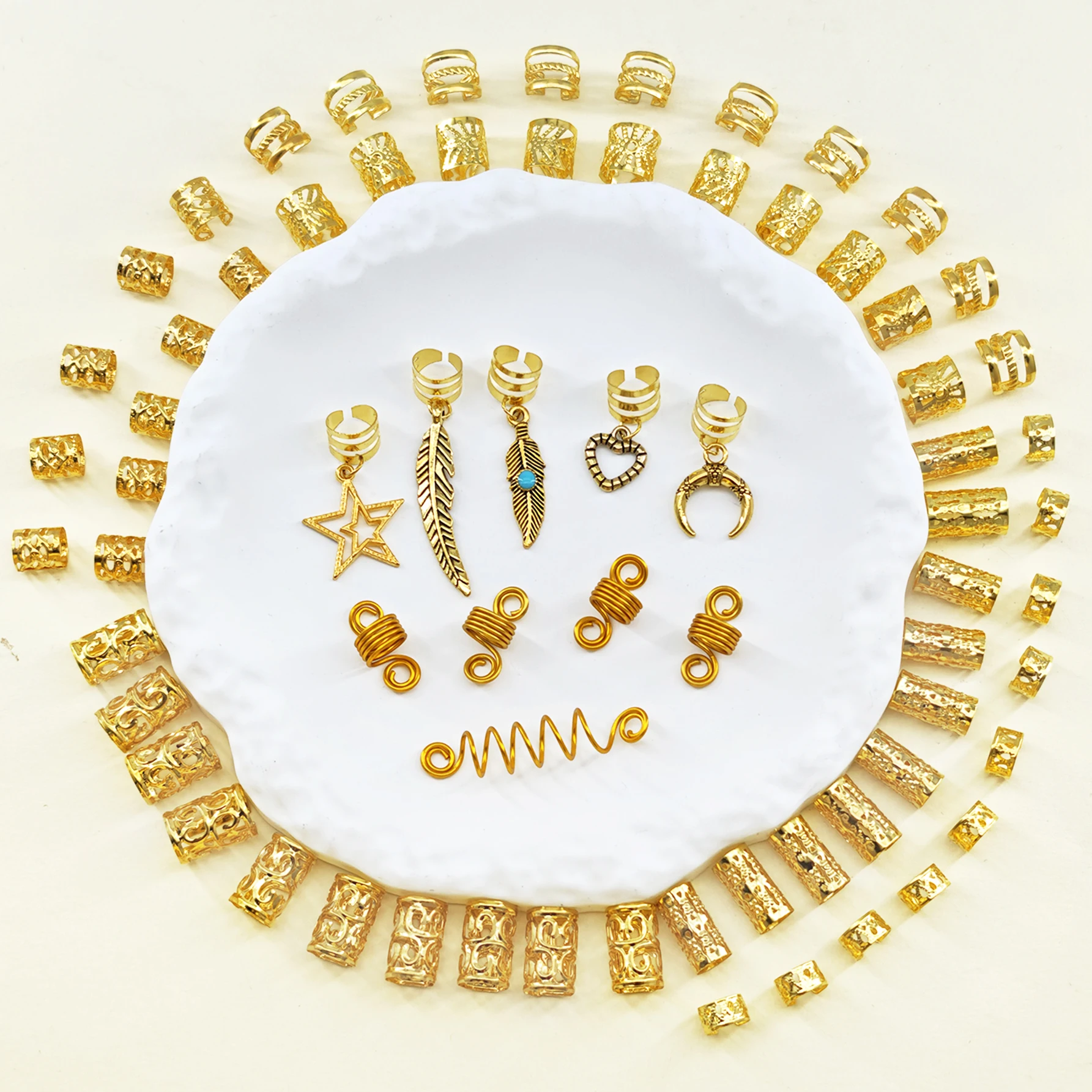 70PCS Hair Rings Multi Style(Heart,Star) Adjustable for Braid Loc Dreadlock Accessories for Women and Girls（Valentine'Day) 3