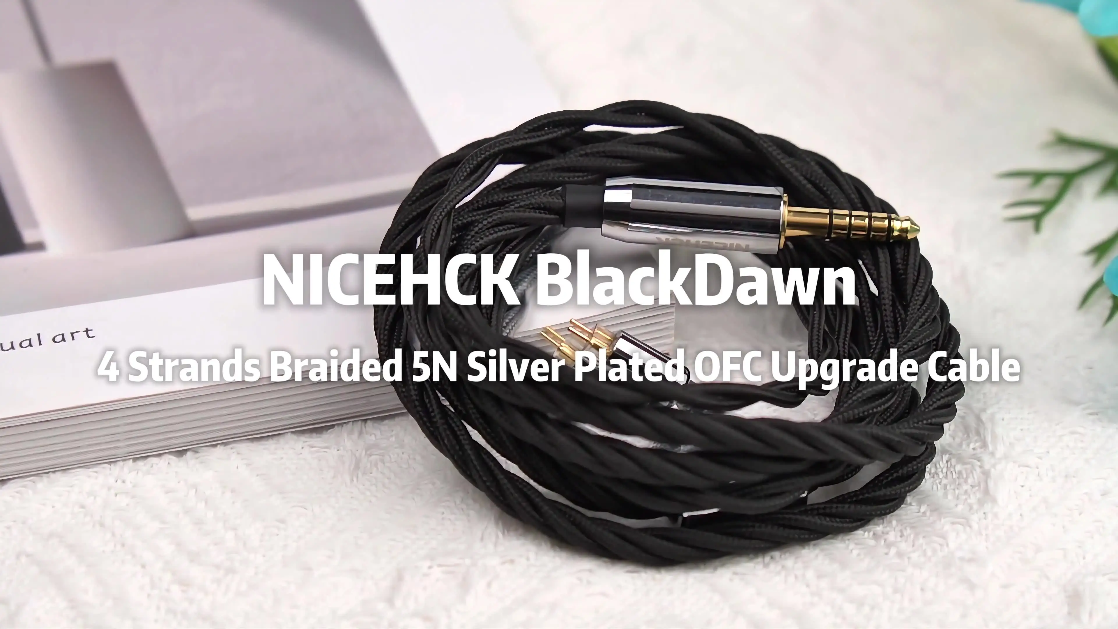 NICEHCK BlackDawn Earphone Cable 5N Silver Plated OFC IEM Wire