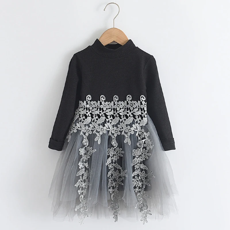 

Mesh Girls Dress New Autumn Kids Princess Dresses Long Sleeve Cute Applique Party Dress Girl Costume 2 6 Years Child Dress