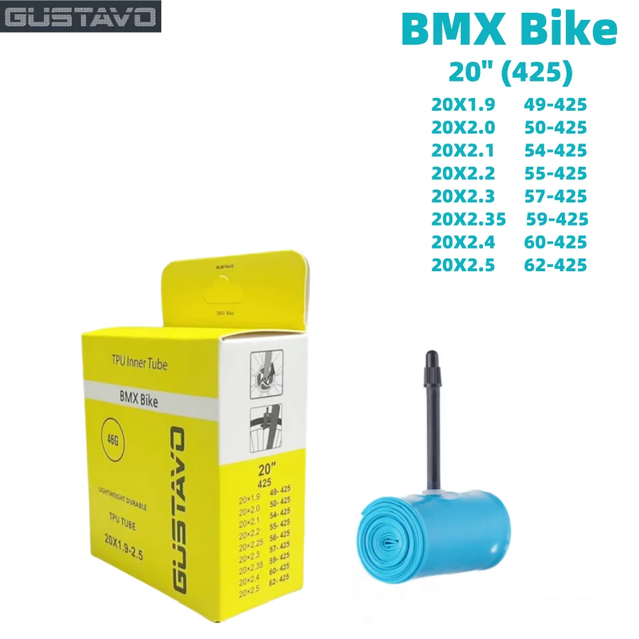 4-Pack 20 Inch BMX Inner Tubes - 20 X 1.75 To 1.95 Size, Schrader Valve, Rubber 9 thumbnail image