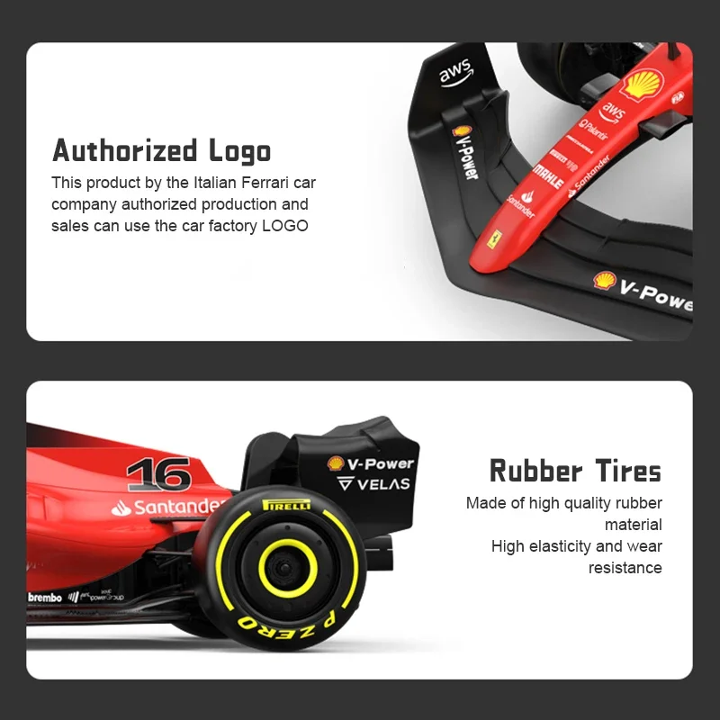 1/12 Ferrari F1-75 2022 #16 Charles Leclerc F1 Formula Racing RC Car Toy Model Collection Gift Remote Control Vehicle 1/18 Scale 4