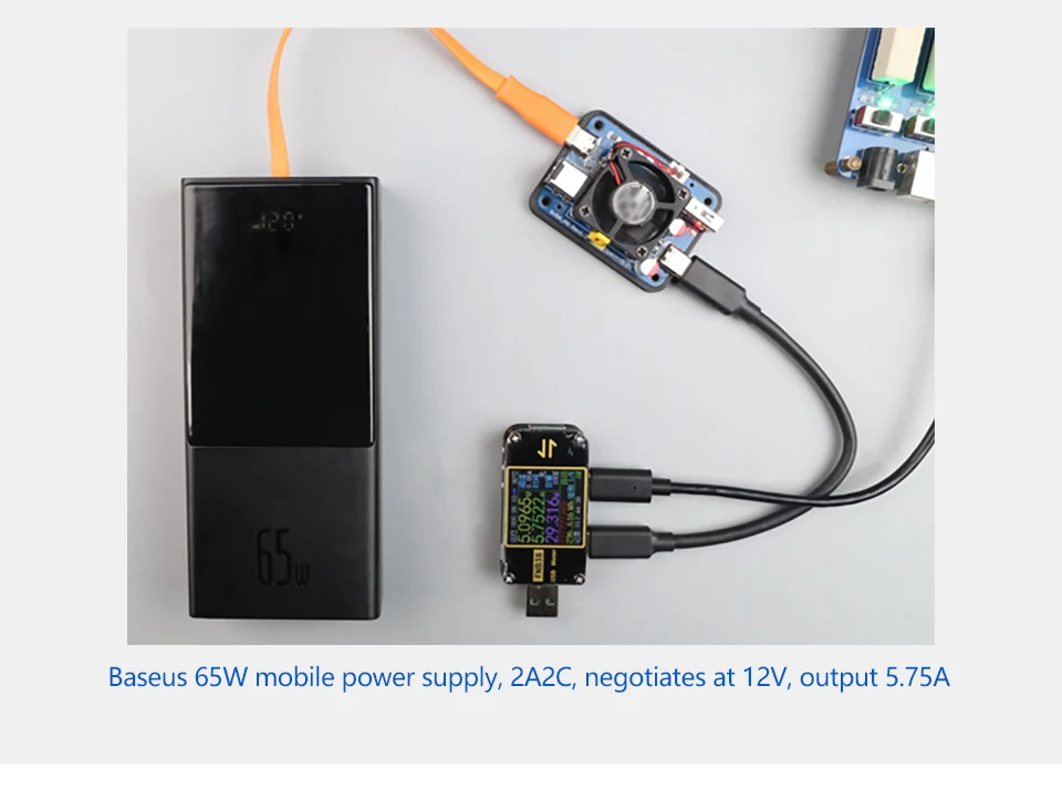 5V5A PD power,USB-C and USB-A dual port Power module for Raspberry Pi5, support