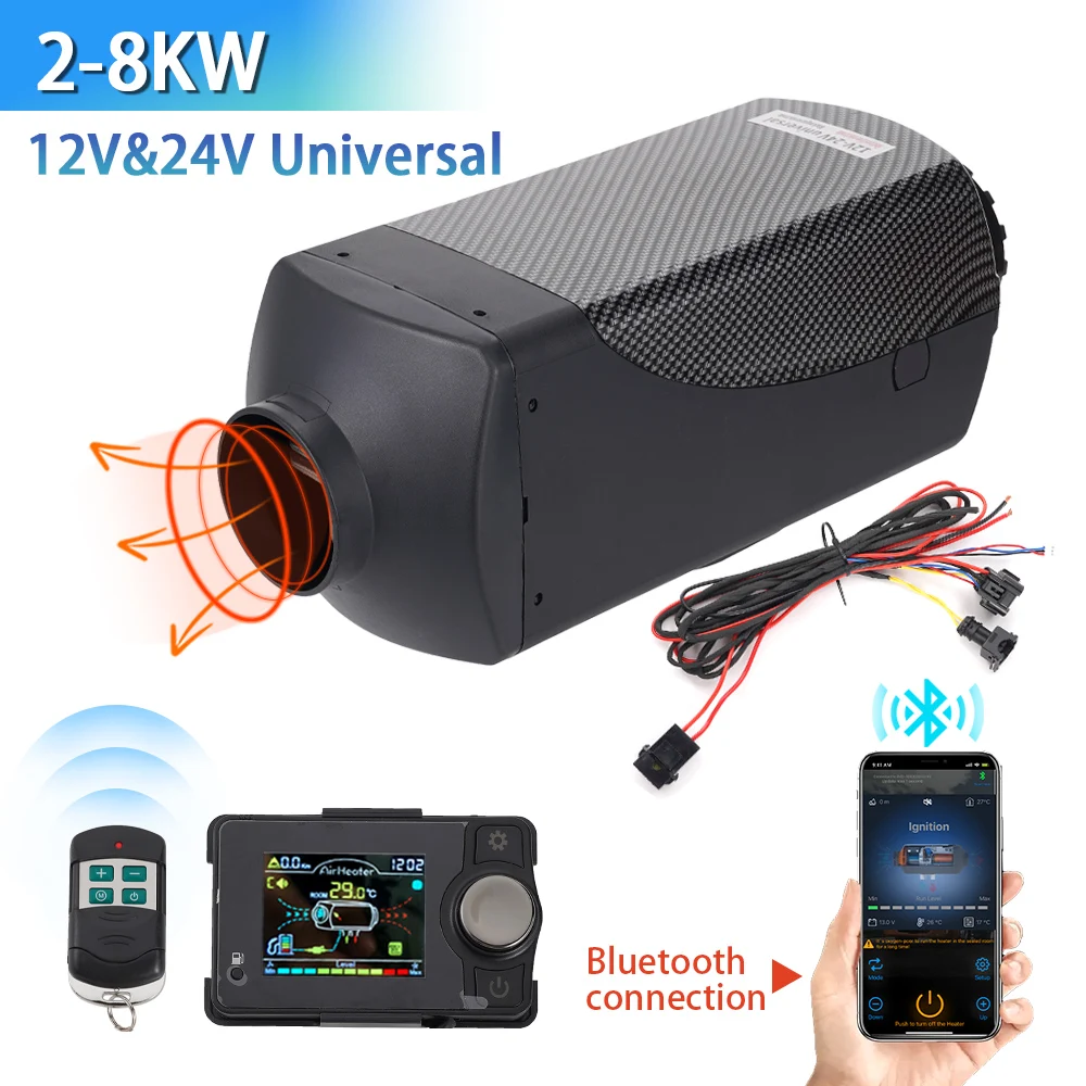 2-8KW 12V&24V Diesel Heater bluetooth App & Remote Control Automatic Altitude Adjustment Air Heater For RV Trailer Camper Van diesel heater