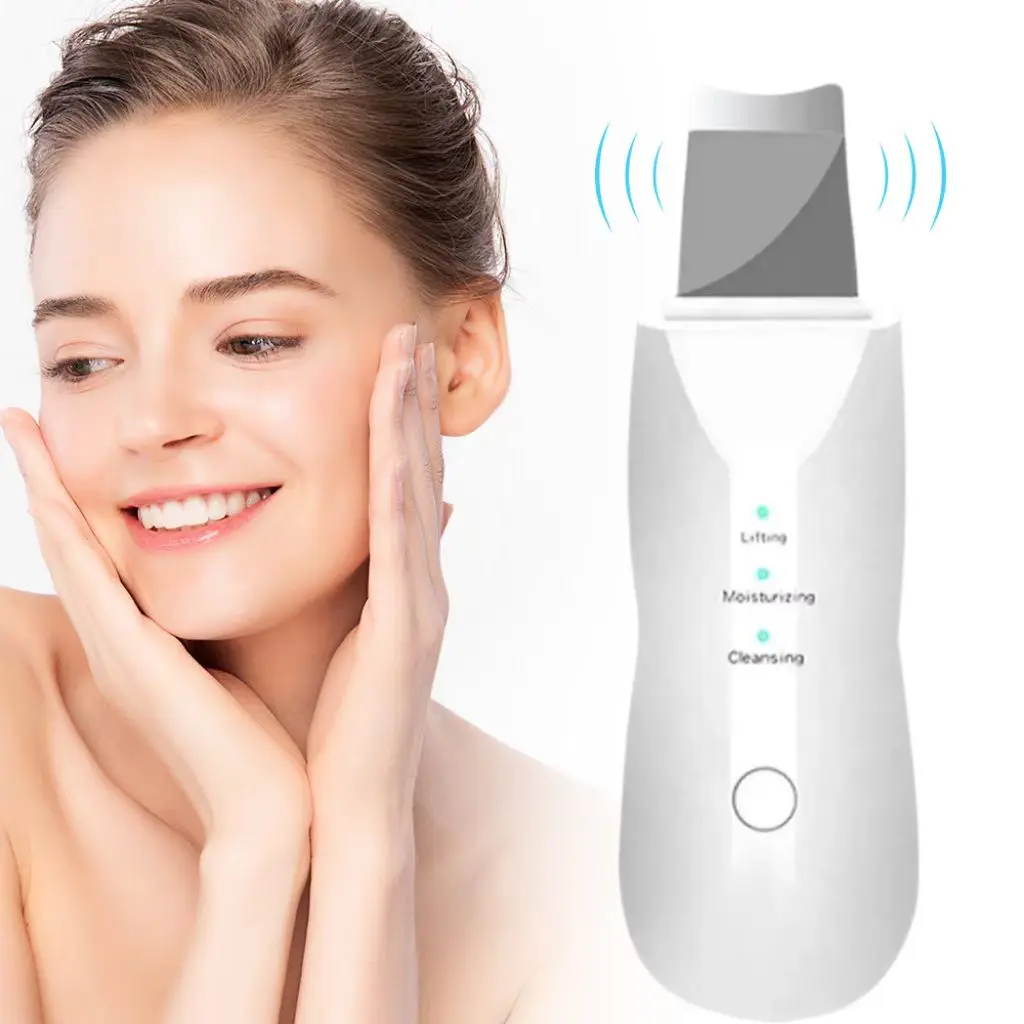 Blackhead Remover, Facial Cleaner, Facial Scrubber, Skin Scraper, Scraping Instrument Ultrasonic Skin Scraper Pore Deep Face Cleaning Remover Blackheads Skin Care Spatula Shovel Cleanser with Vibration Massage