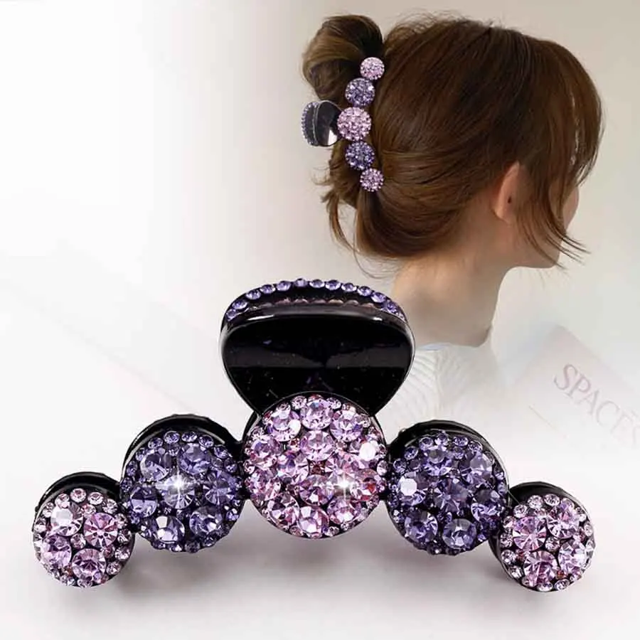 10CM Rhinestone Hair Claw Clip For Women Temperament Ponytail Hairpin Shark Clip Hair Crab Girls Korean Fashion Hair Accessories