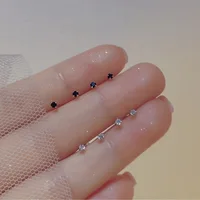 Trendy Mini Rhinestones Stud Earrings for Women Girls Maintain Ear Holes  Jewelry Cute Round Geometry Small Earrings Accessories 1
