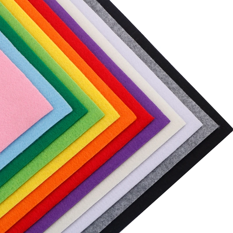 Felt Fabric Sheet 3mm Thick Solid Color Nonwoven Polyester 30*30cm