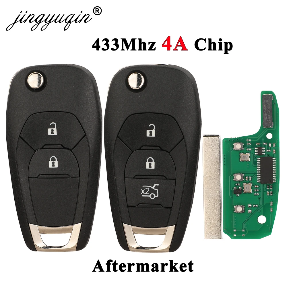 Jingyuqin 자동차 원격 플립 키, 433.92Mhz FSK 4A 칩, 쉐보레 크루즈 2015 카발리에 트랙스 소닉 스파크 2019 애프터 마켓 PCB