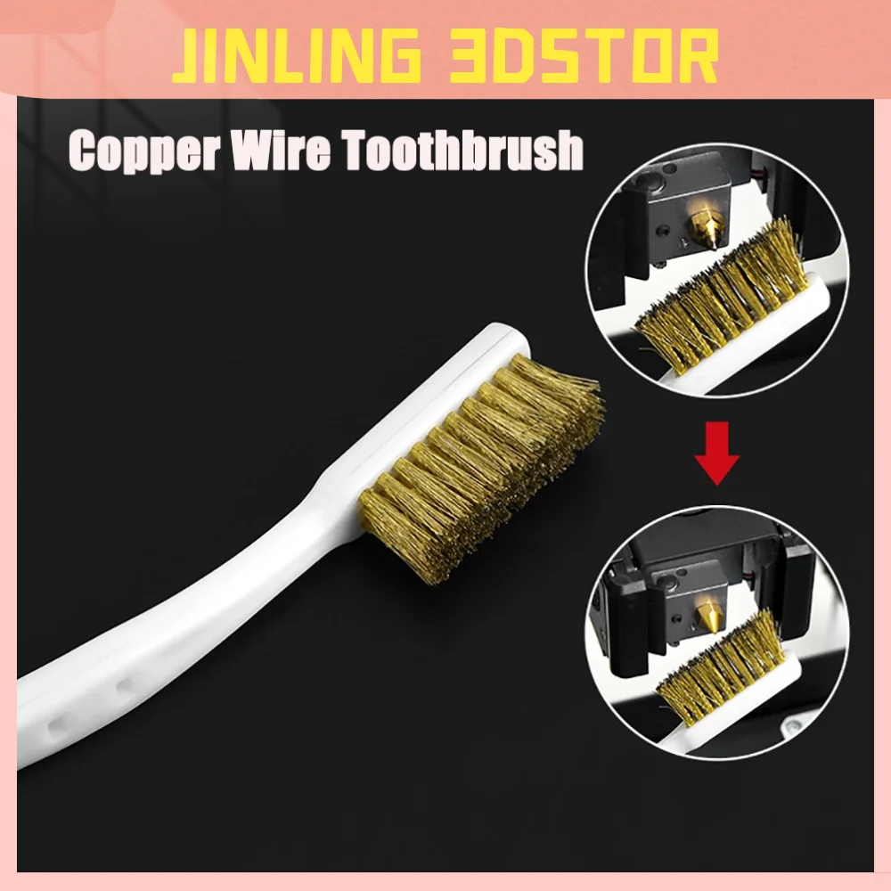 3D Printer Cleaner Tool Copper Wire Toothbrush Copper Brush Handle For Nozzle Heater Block Hotend Cleaning Hot Bed Parts