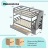 Solid Wood Bunk Bed with Full-Length Guardrails, Convertible to 2 Beds, Children Beds 5