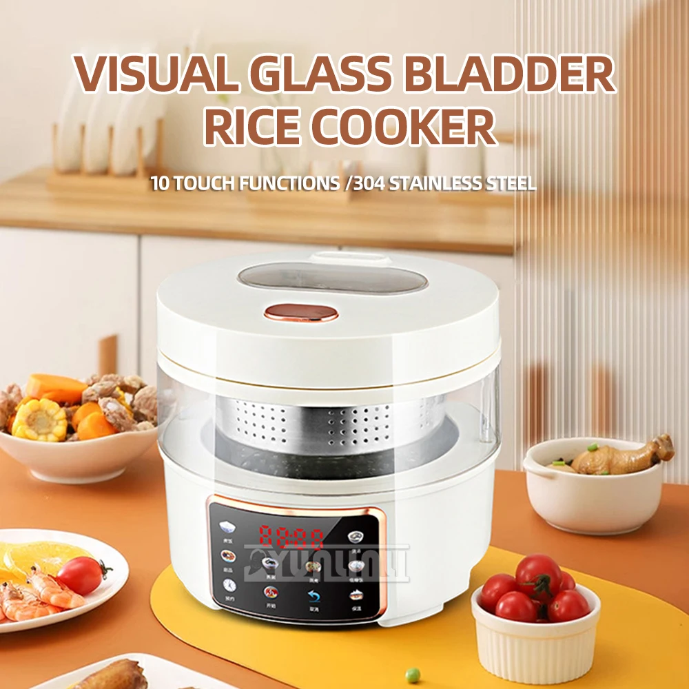 Intelligent Rice Cooker 2L Glass Multi Cooker Household Portable Mini Rijstkoker Elektrische Electrodom&eacute;sticos Para La Cocina