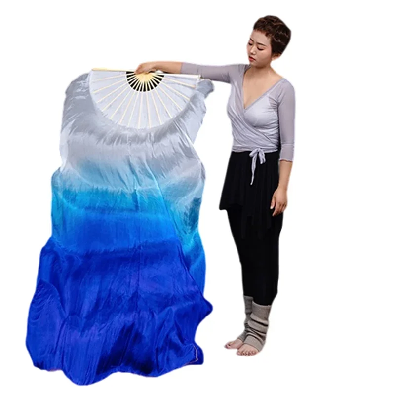 

Customized Silk Veil Women Belly Dance Practice Competition Props Stage Show Costume Accessory Hand Dye Flowy Extra Long 180cm