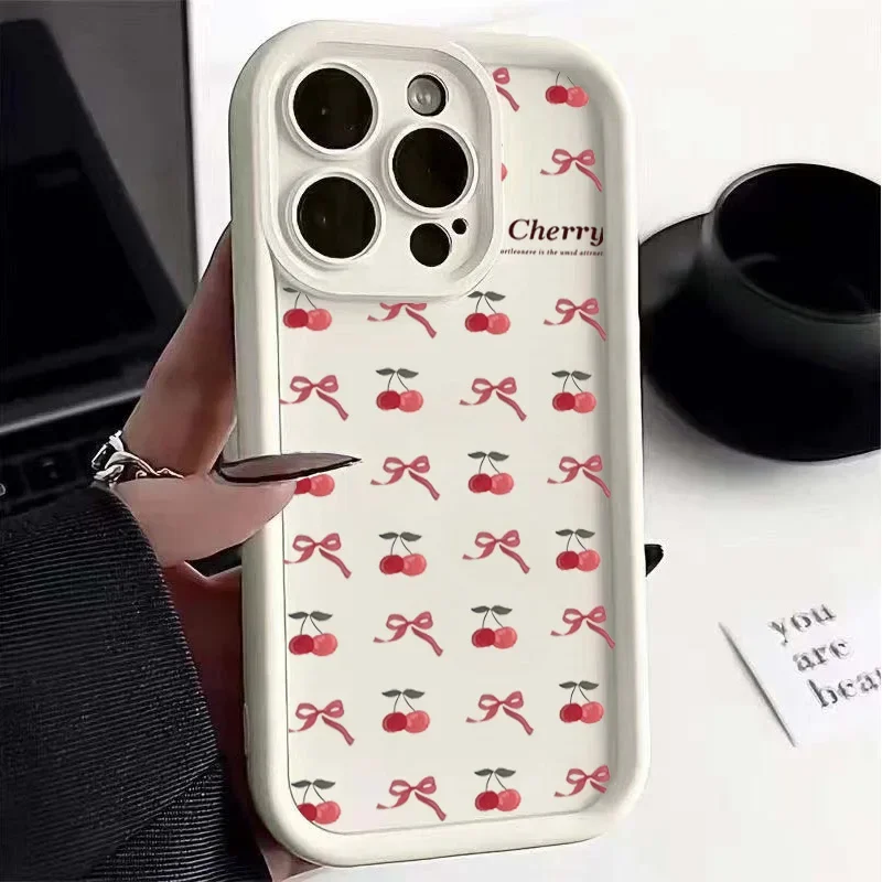 Cherry Lichee Silicone Bow Phone Case