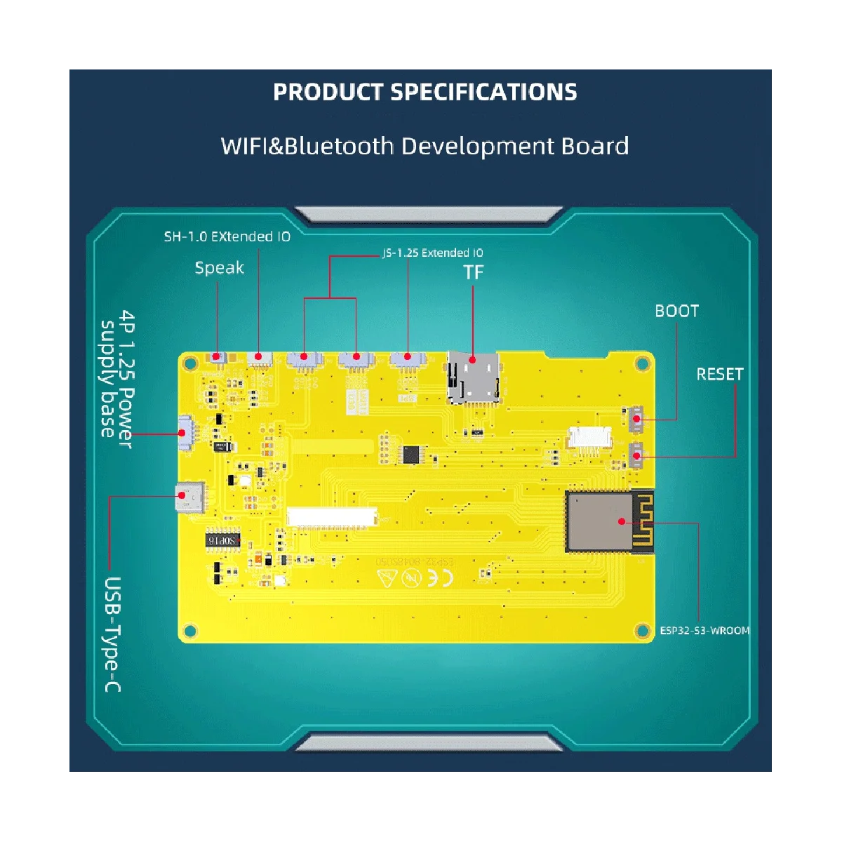 ESP32-S3 5 pouces IPS 800X480 RVB LCD TFT Display Tech HMI 8M PSRAM 16M Flash WIFI BT Smart Display MCU (avec Touch)