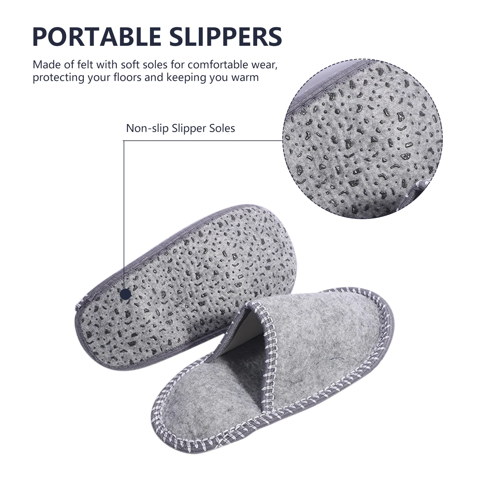 6 Pairs Family House Guest Slippers Set Closed Toe Disposable Slippers Felt Guest for Bedroom Wedding Party Travel