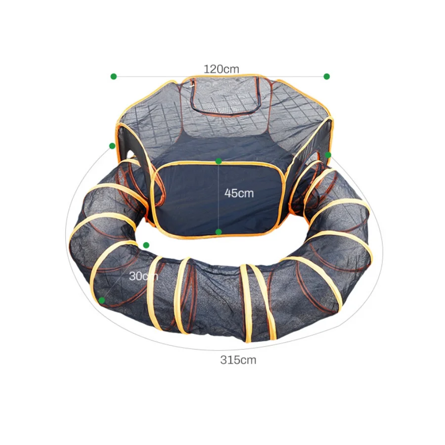 Foldable outdoor tunnel tent for cats and dogs, enclosed cat nest portable dog nest set pet tent channel, perfect for outdoor pe